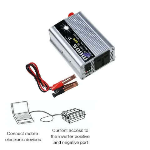 Car Power Inverter Vehicle Battery Converter Power Supply On-Board Charger Switch 500W