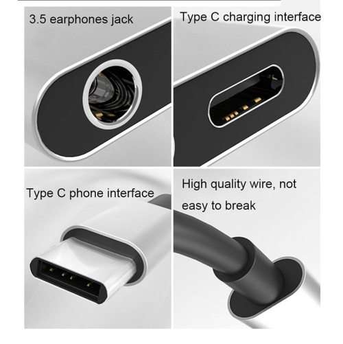 USB Type C Male To 3.5mm Jack Adapter Cable
