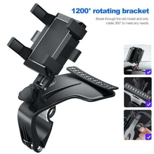 360 Degree Swivel Phone Mount Gravity Car Holder With Smartphone GPS Support
