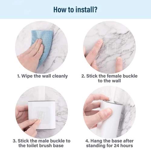 Bathroom Cleaning Soft Silicone Flat Head Wall-mounted Quick Drying Toilet Brush