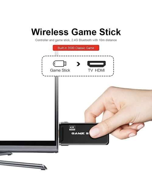 Game Stick 4K HD TV Video Game Dongle PS1 Emulators Double 2.4G Wireless Gamepad Controller 3D Game