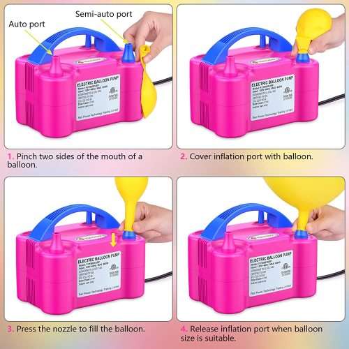 Portable Dual Nozzle110V 600W Electric Balloon Blower Pump Electric Balloon Inflator