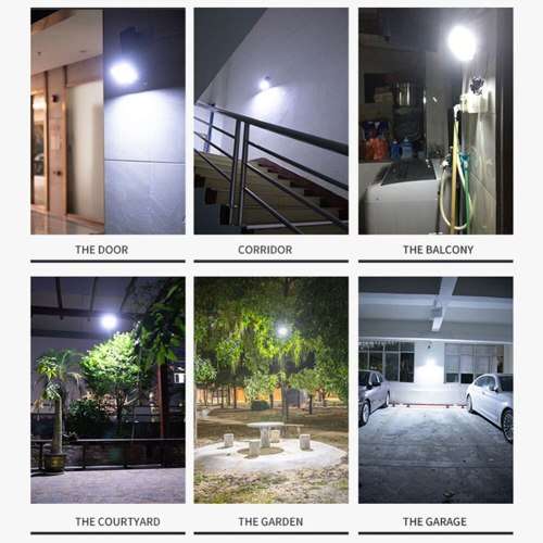 3 Head Motion Sensor Solar Lights Waterproof Remote Control Lamp