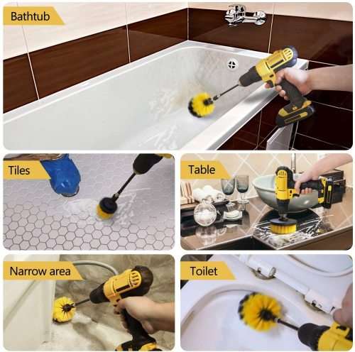 Drill Brush Attachment Kit And Power Scrubber Cleaning Kit For Car Bathroom Wood Foors