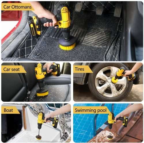 Drill Brush Attachment Kit And Power Scrubber Cleaning Kit For Car Bathroom Wood Foors