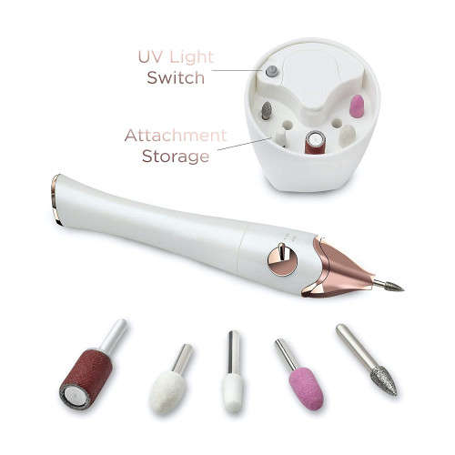 Electric Nail File Professional Manicure Pedicure Kit with Stand 5in1