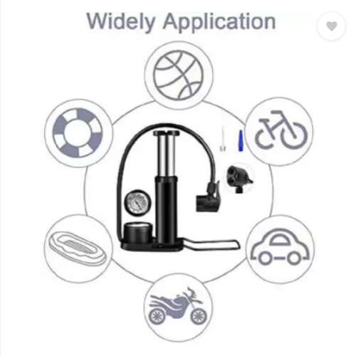 Mini Portable Bicycle Foot Pump with Pressure Gauge Bicycle Air Pump