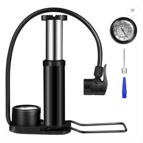 Mini Portable Bicycle Foot Pump with Pressure Gauge Bicycle Air Pump