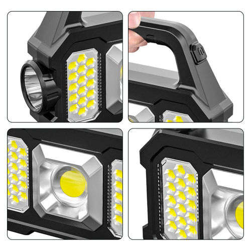 LED Solar WorkLight USB Rechargeable Portable Camping Lamp