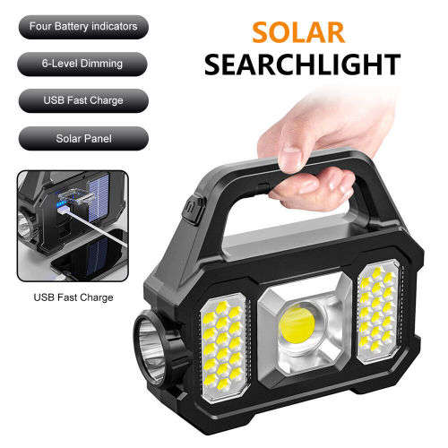 LED Solar WorkLight USB Rechargeable Portable Camping Lamp