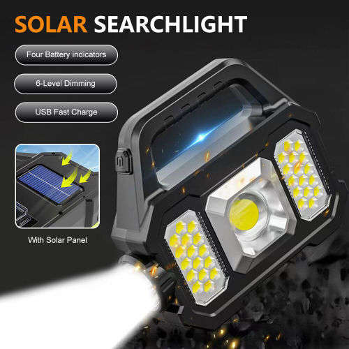 LED Solar WorkLight USB Rechargeable Portable Camping Lamp