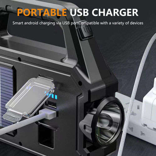 LED Solar WorkLight USB Rechargeable Portable Camping Lamp
