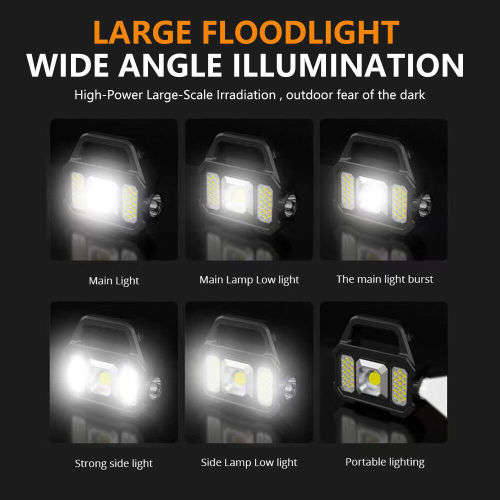 LED Solar WorkLight USB Rechargeable Portable Camping Lamp