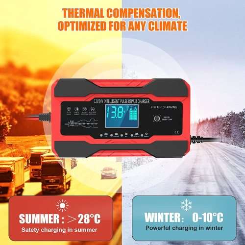 10A Battery Charger Automotive 24V and 12V Car Battery Charger Battery Maintainer