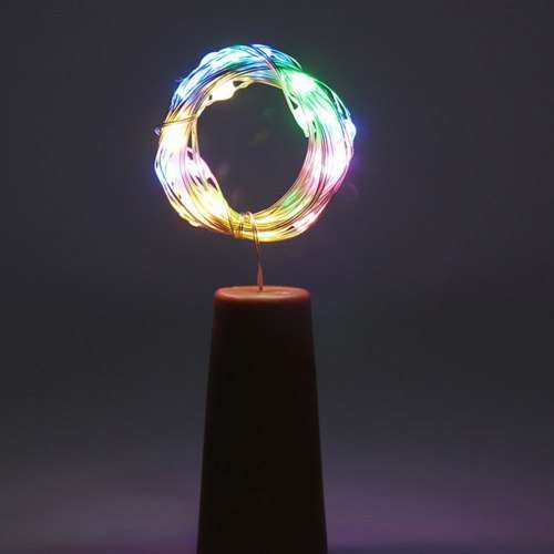 with Cork Copper Wire Colorful Fairy Lights 2M 20 LED Battery Powered Garland Wine Bottle Lights