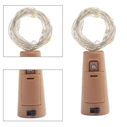 with Cork Copper Wire Colorful Fairy Lights 2M 20 LED Battery Powered Garland Wine Bottle Lights
