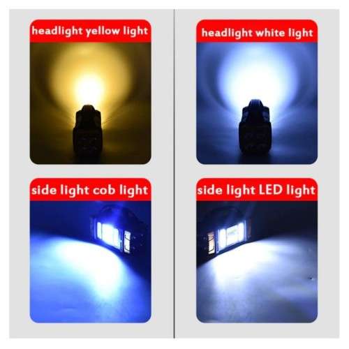 Portable Solar LED Flashlight with Work Light USB Rechargeable Handheld COB 4 Lightings