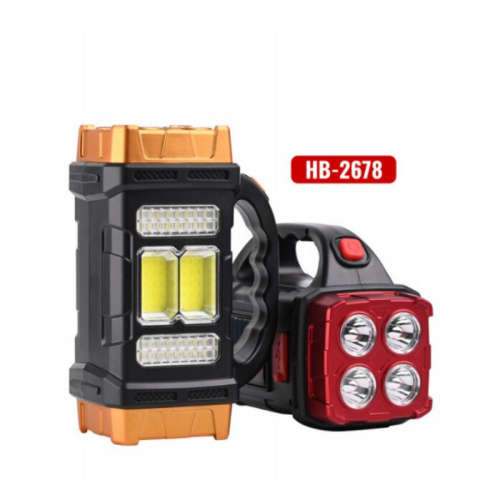Portable Solar LED Flashlight with Work Light USB Rechargeable Handheld COB 4 Lightings