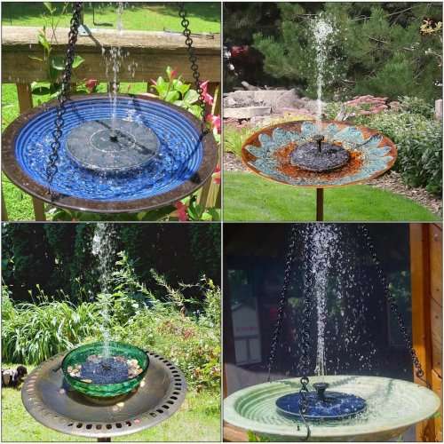 1.4W Solar Powered Bird Bath Fountain Pump Solar Panel Kit Water Pump Outdoor Watering Submersible