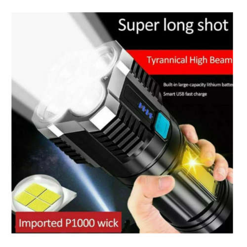 Super Bright LED Light Usb Charge Flashlight 4 Core