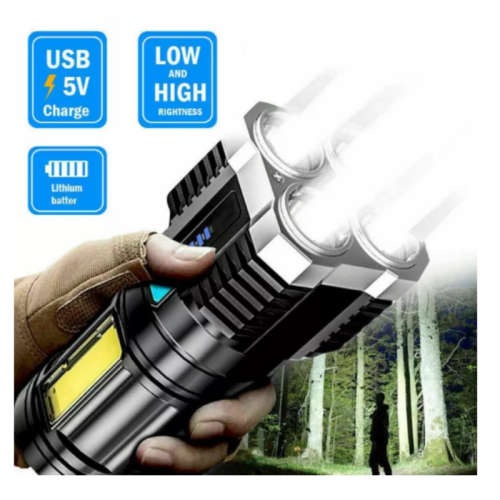 Super Bright LED Light Usb Charge Flashlight 4 Core