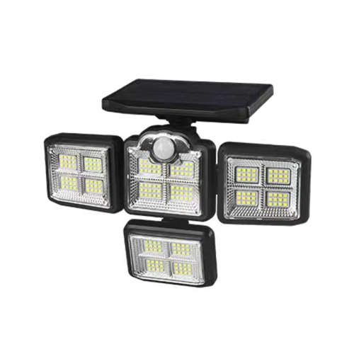 4 Head Motion Sensor Solar Lights Waterproof Remote Control Lamp