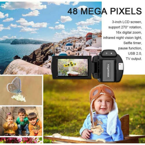 Digital Wifi Camera 48Mega Pixel 4K 16X Zoom With RoadCam App