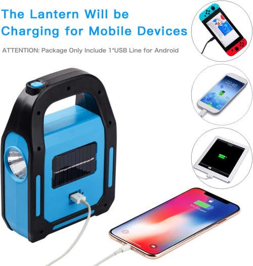 3 IN 1 Solar USB Rechargeable Brightest COB LED Camping Lantern