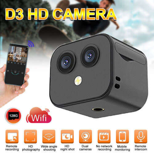 4K Dual Lens Wifi Camera Wireless 2-way Voice Security Camera IR Night Vision