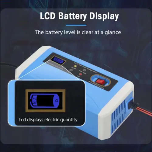 Battery Charger LCD Display 12-24V Car Charger Power Pulse Repair
