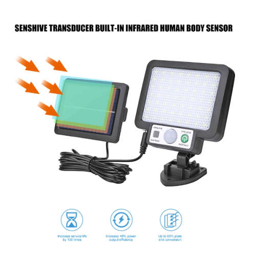 LED Solar Split Wall Light Waterproof Motion Sensor Garden Wall Light