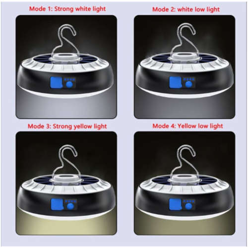 Solar Emergency Charging Light 4-Level Power Display Remote Control