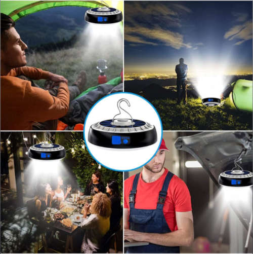 Solar Emergency Charging Light 4-Level Power Display Remote Control