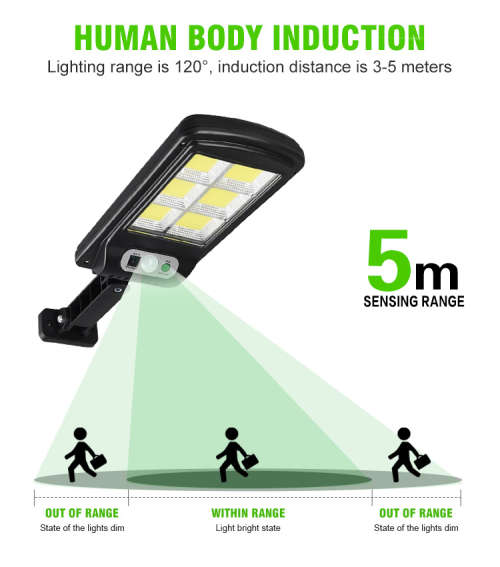 Outdoor Solar Waterproof Street Light Garden Infrared Sensor Motion Smart Remote Control