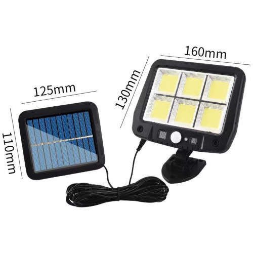 120COB Solar Sensor Light Outdoor Flood Light Garden Street Light