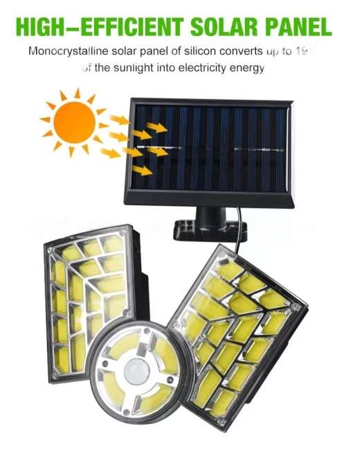 120COB Waterproof Outdoor Solar Induction Adjustable Head Street Light with Remote Control