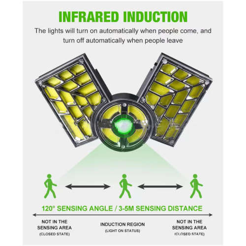 120COB Waterproof Outdoor Solar Induction Adjustable Head Street Light with Remote Control