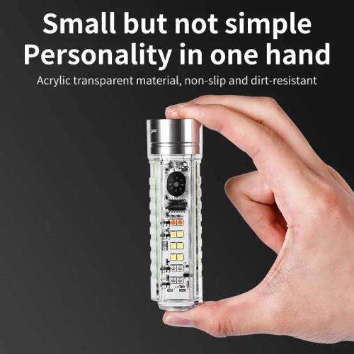 High Brightness Mini Light LED Rechargeable Flashlight Multitool [ UV LED ]