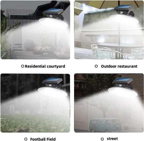 Solar Street Light Outdoor Induction LED Round Solar Panel Wall Lamp Remote Controlled