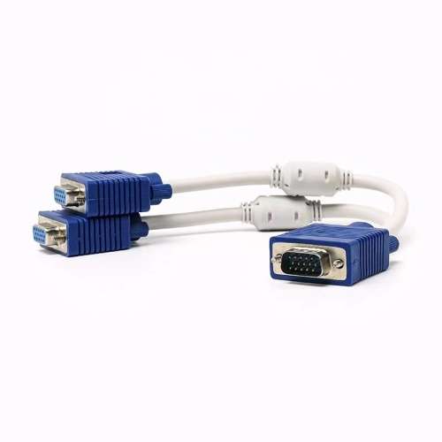 VGA 1 to 2 Splitter Adapter Cable HD Monitor Computer Monitor Projector