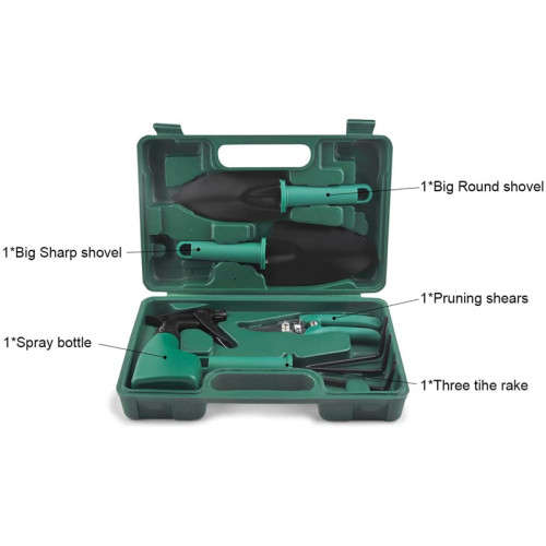 5 Piece Garden Tool Set Green