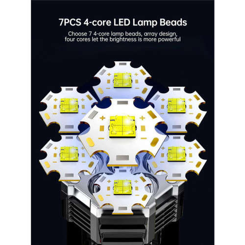 COB 7 LED Flashlight USB Rechargeable Torch Handheld Portable Outdoor Lamp