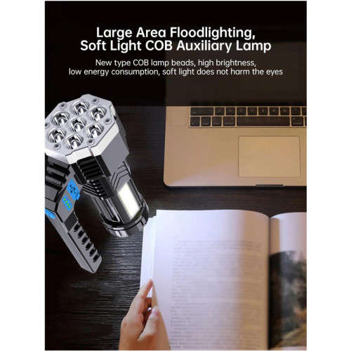 COB 7 LED Flashlight USB Rechargeable Torch Handheld Portable Outdoor Lamp