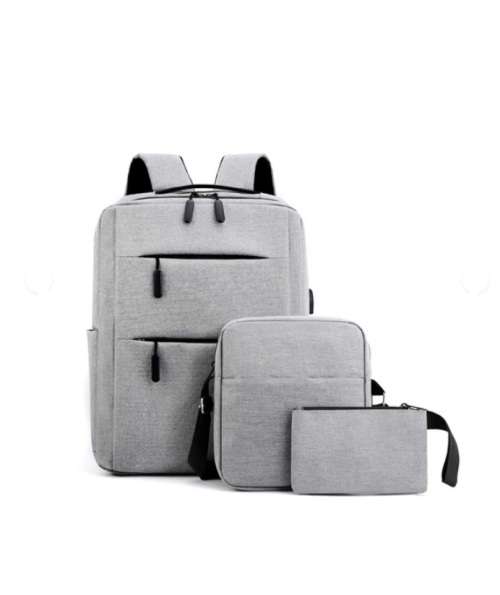 15 Laptop Backpack With External Charging USB Port With 2 Small Bags