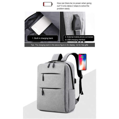 15 Laptop Backpack With External Charging USB Port With 2 Small Bags
