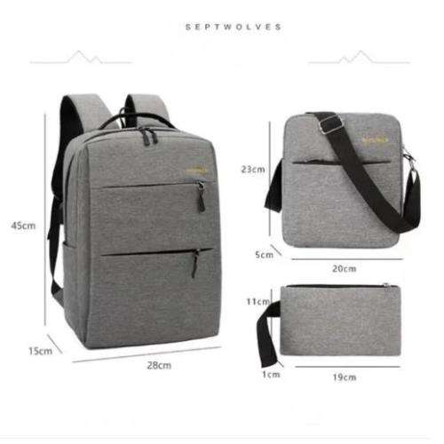 15 Laptop Backpack With External Charging USB Port With 2 Small Bags