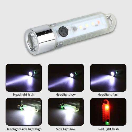 Type-c Rechargeable Lantern Mini Portable Bright Outdoor Camping Flashlight with Red Blue Flash Ligh