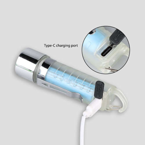 Type-c Rechargeable Lantern Mini Portable Bright Outdoor Camping Flashlight with Red Blue Flash Ligh