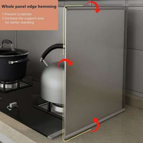 Kitchen Cooking Stainless Steel Oil Splatter Guard Foil Foldable Oil Baffle