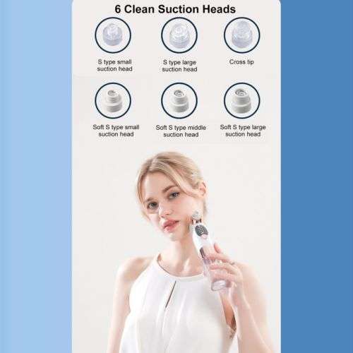 Vacuum Blackhead Remover Facial Skin Pore Acne Pimple 5 Sucker Cleaner Machine